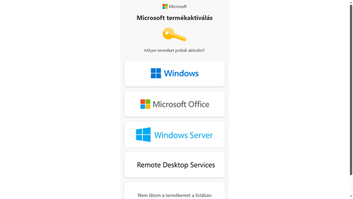 Office verzió kiválasztása felület